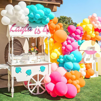 Tropinis latekso balionų arkos komplektas — apvalūs balionai, be logotipų, vestuvėms ir gimtadieniams