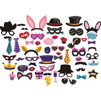 Фото реквизити 56 части комплект – хартиени реквизити за тържества, подходящ за подарък, марка With Shuo, полу ръчна обработка, без лого