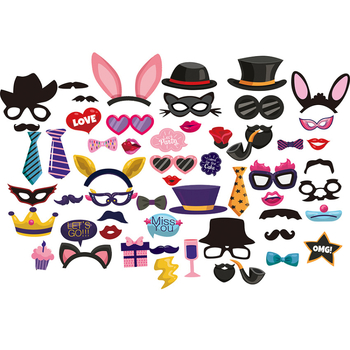 Фото реквизити 56 части комплект – хартиени реквизити за тържества, подходящ за подарък, марка With Shuo, полу ръчна обработка, без лого