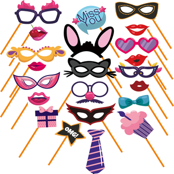 Фото реквизити 56 части комплект – хартиени реквизити за тържества, подходящ за подарък, марка With Shuo, полу ръчна обработка, без лого