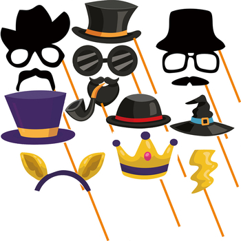 Фото реквизити 56 части комплект – хартиени реквизити за тържества, подходящ за подарък, марка With Shuo, полу ръчна обработка, без лого