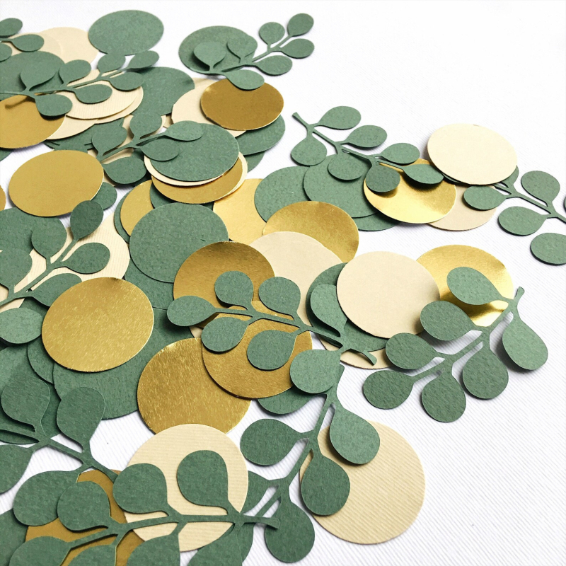 CS026 Конфети за парти – кръгли дискове от картон, 100 бр., модерен минималистичен стил, за рожден ден и сватба