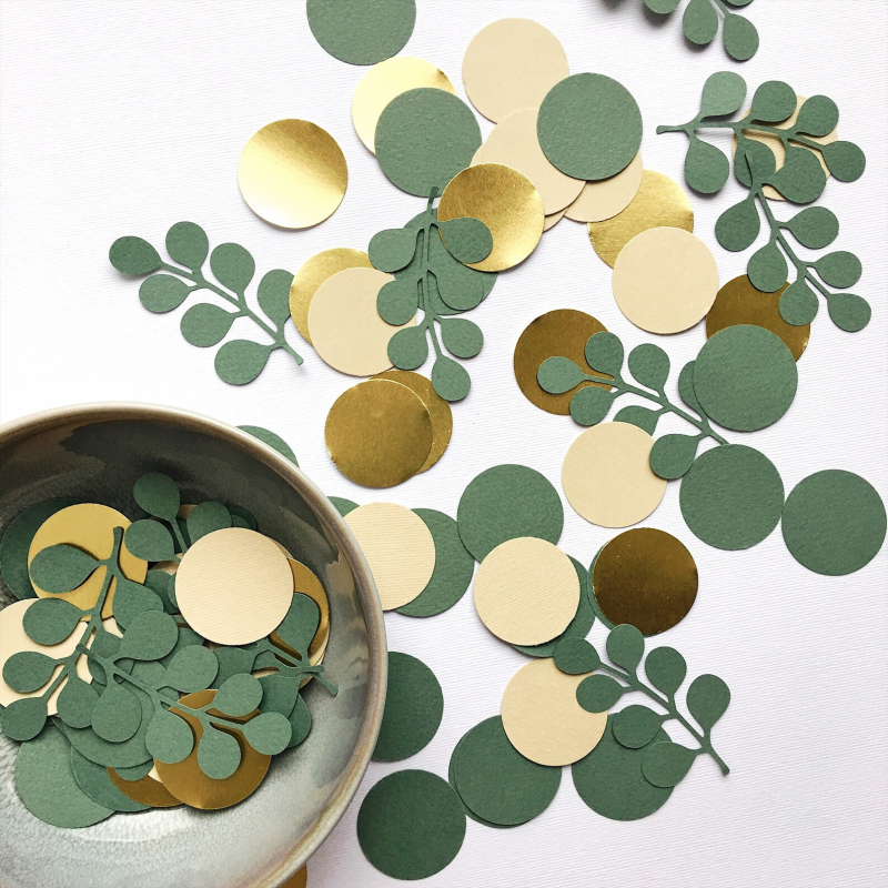 CS026 Конфети за парти – кръгли дискове от картон, 100 бр., модерен минималистичен стил, за рожден ден и сватба