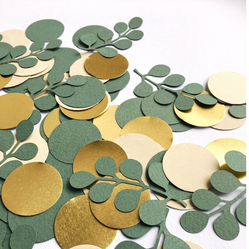 CS026 Конфети за парти – кръгли дискове от картон, 100 бр., модерен минималистичен стил, за рожден ден и сватба