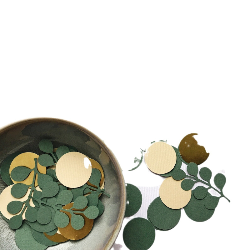 CS026 Конфети за парти – кръгли дискове от картон, 100 бр., модерен минималистичен стил, за рожден ден и сватба