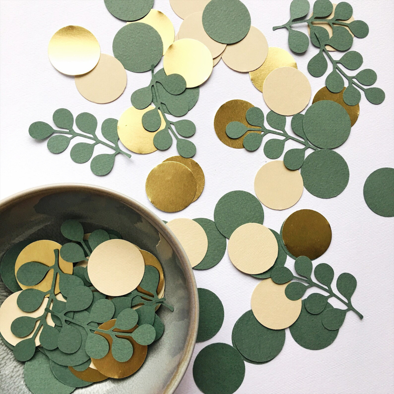 CS026 Конфети за парти – кръгли дискове от картон, 100 бр., модерен минималистичен стил, за рожден ден и сватба