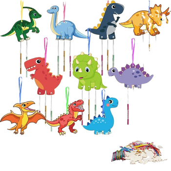 Δεινοσαυρικά ξύλινα κουδουνάκια για διακόσμηση σπιτιού, από poplar ξύλο, μοντέρνο μινιμαλιστικό στυλ