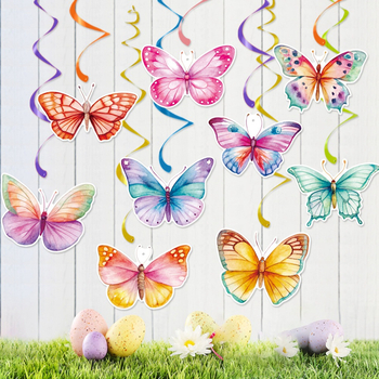 Σπειροειδές κρεμαστό πεταλούδας για διακόσμηση, από χαρτί, υδατογραφημένη πεταλούδα