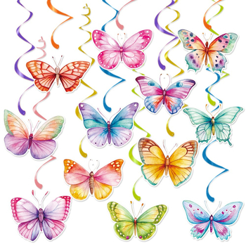 Σπειροειδές κρεμαστό πεταλούδας για διακόσμηση, από χαρτί, υδατογραφημένη πεταλούδα