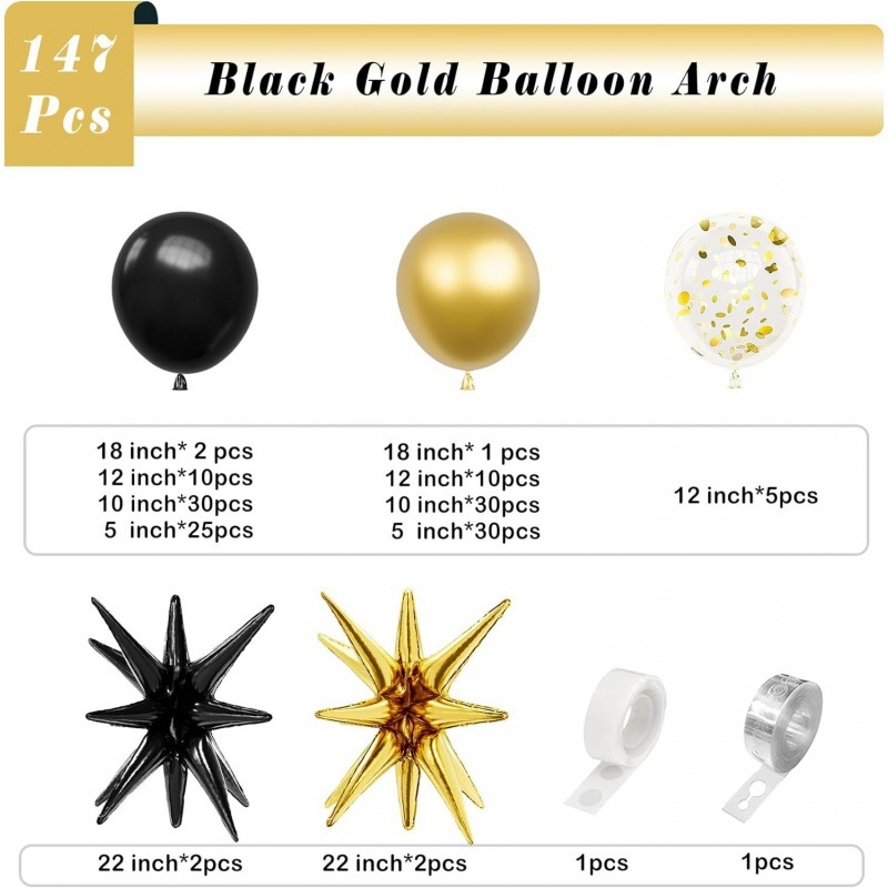 Latekso balionų arkos komplektas su apvaliais dekoratyviniais balionais, be logotipo, tinkamas gimtadieniams, vestuvėms ar absolventų šventei