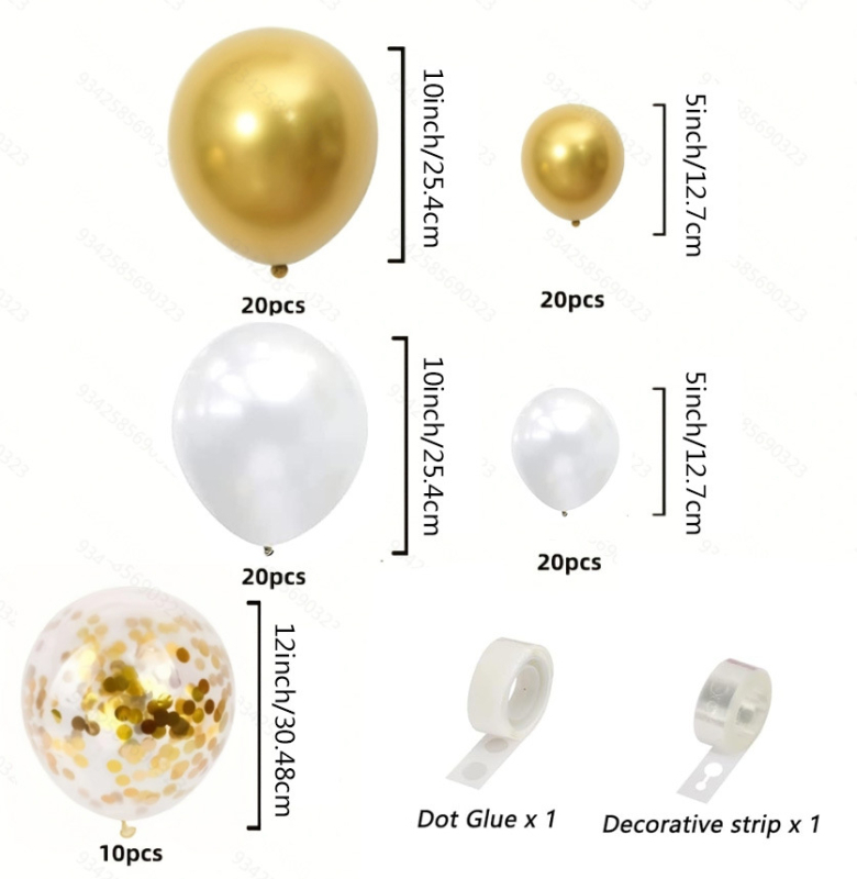 Балонена колона за откриване на магазин — латексни балони, 92 бр., без лого, фоново оформление за откриване и юбилей