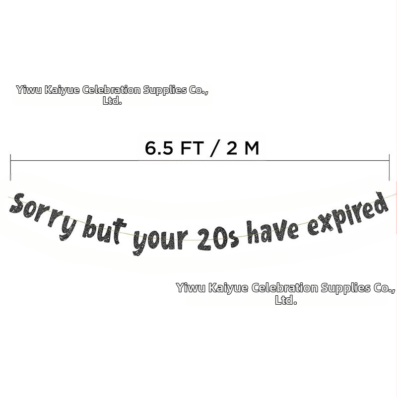 Банер за рожден ден с блестящ ефект, флаг от хартия за фон, лазерно гравиране, без стойка за флаг