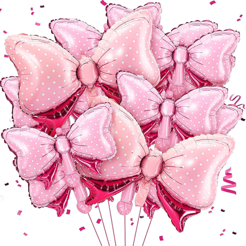 Комплект фолио балони, 10 бр, форма на сливово цвете, орнаментни балони за рожден ден и Свети Валентин