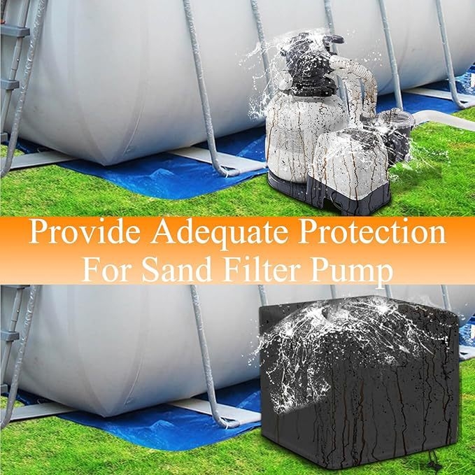 Калъф за помпа на пясъчен филтър, водоустойчив, UV-защитен, модерен минималистичен стил, 600D Oxford плат