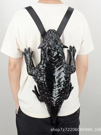 Holy Heret σακίδιο από σιλικόνη με 3D υφή κροκοδειλίου, unisex street-style, επένδυση πολυεστέρα-βαμβάκι