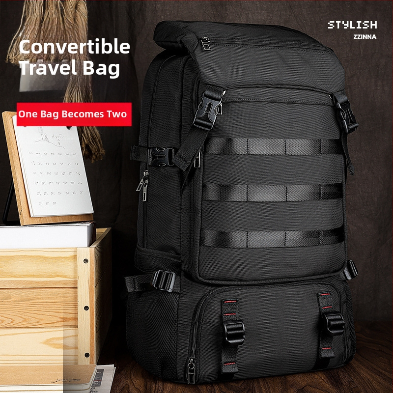 Pārgājumu mugursoma ar 80L ietilpību, Oxford audums, ūdensizturīgs, izturīgs, ar gaisa spilvenu plecu siksnu