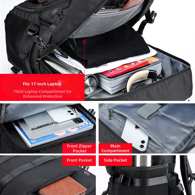 Pārgājumu mugursoma ar 80L ietilpību, Oxford audums, ūdensizturīgs, izturīgs, ar gaisa spilvenu plecu siksnu