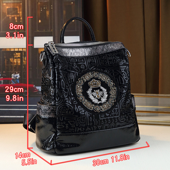 Γεωμετρική PU τσάντα ώμου – αδιάβροχη, crossbody τσάντα για ταξίδι, street style, χωράει 8-ιντσών φορητό υπολογιστή