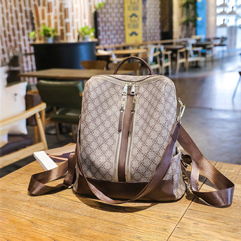 Σακίδιο πλάτης vintage με φλοράλ σχέδιο και προστασία από κλοπή, στυλ Urban Simplicity, υλικό PVC, άνοιξη 2023, καθημερινή χρήση