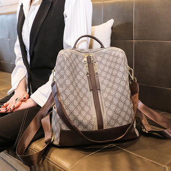 Σακίδιο πλάτης vintage με φλοράλ σχέδιο και προστασία από κλοπή, στυλ Urban Simplicity, υλικό PVC, άνοιξη 2023, καθημερινή χρήση