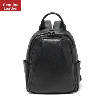 LH γνήσιο δέρμα σακίδιο πλάτης, μεγάλη χωρητικότητα, αδιάβροχο, αστικός μινιμαλισμός, κατασκευή από διπλό δέρμα, καμπύλοι ιμάντες ώμου