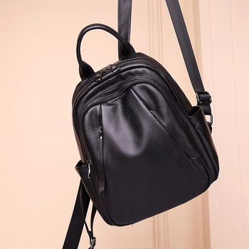 LH γνήσιο δέρμα σακίδιο πλάτης, μεγάλη χωρητικότητα, αδιάβροχο, αστικός μινιμαλισμός, κατασκευή από διπλό δέρμα, καμπύλοι ιμάντες ώμου