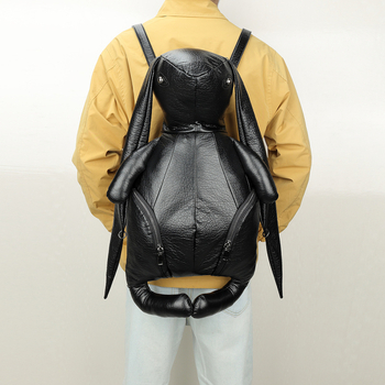 Unisex τσάντα πλάτης σε σχήμα κουνελιού, με επεκτάσιμη χωρητικότητα, PU υλικό, χωράει φορητό υπολογιστή 8 ιντσών