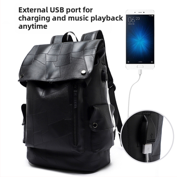 Ανδρικό PU σακίδιο φορητού υπολογιστή για επιχειρηματικά ταξίδια, χωρητικότητα 20-35L, ιμάντας με μαξιλαράκι αέρα, πολυεστερική επένδυση, σχέδιο με μείωσης βάρους