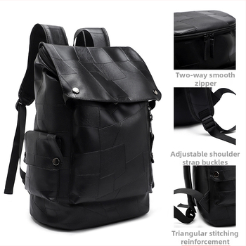 Ανδρικό PU σακίδιο φορητού υπολογιστή για επιχειρηματικά ταξίδια, χωρητικότητα 20-35L, ιμάντας με μαξιλαράκι αέρα, πολυεστερική επένδυση, σχέδιο με μείωσης βάρους