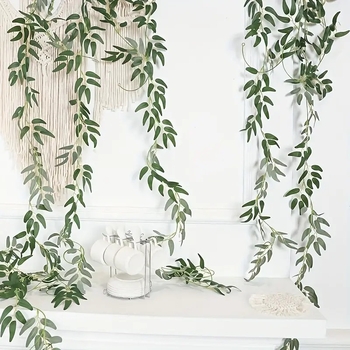 Τεχνητή βέργα φύλλων φτέρης ρατάν για διακόσμηση τοίχου — Deshan, υλικό: πλαστικό με απαλό κόλλα, χειροτεχνία: άλλο, ρατάν, κατάλληλο για γάμους και οικιακή διακόσμηση