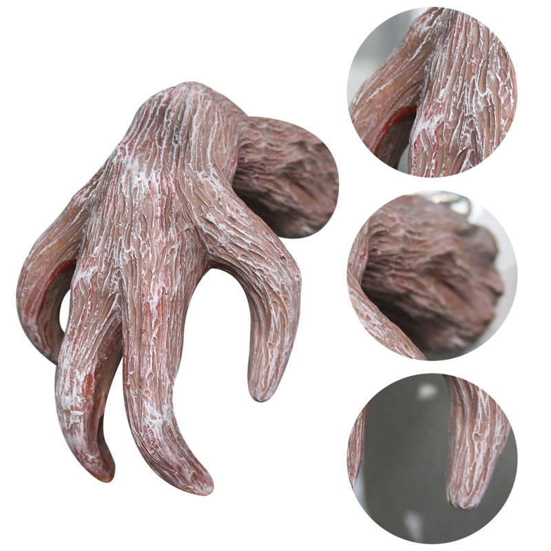 Prop decorativ exterior Halloween din rășină cu față expresivă, textură scoarță de copac — Material: rășină; Tip material: plastic, rășină; Cadou: Nu; Drepturi IP: Nu