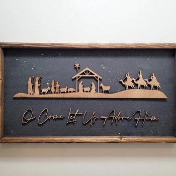 Дървен знак за Рождество Христово, закачен орнамент, коледен декор – Код на продукт 111111