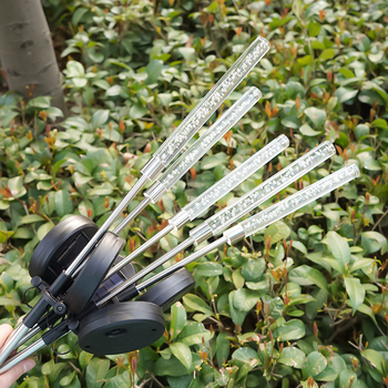 Φωτιστικό εξωτερικού χώρου κήπου με ηλιακή ενέργεια, για εγκατάσταση στο έδαφος, IP65 αδιάβροχο, 0,2 W, υλικά: ακρυλικό, ανοξείδωτο ατσάλι, ABS; μοντέλο Solar Bubble Acrylic Reed Lamp; αυτονομία 6–12 ώρες