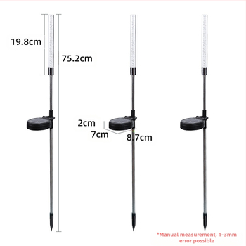 Φωτιστικό εξωτερικού χώρου κήπου με ηλιακή ενέργεια, για εγκατάσταση στο έδαφος, IP65 αδιάβροχο, 0,2 W, υλικά: ακρυλικό, ανοξείδωτο ατσάλι, ABS; μοντέλο Solar Bubble Acrylic Reed Lamp; αυτονομία 6–12 ώρες