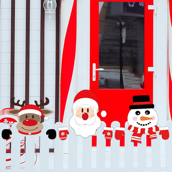 Εξωτερική διακόσμηση φράχτη για Χριστούγεννα με χιονάνθρωπο και κεφάλι Άγιου Βασίλη – Sage Zhihui, στυλ Μοντέρνο Τέχνης, Κατάλληλο για τα Χριστούγεννα, Άδεια IP: Όχι