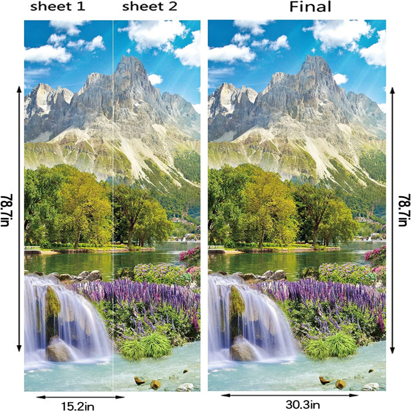 Autocolant PVC pentru perete - 3D plante cu flori, rezistent la ulei, două bucăți pentru living și dormitor