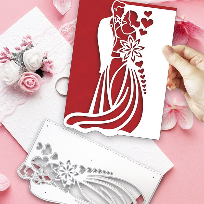 Metalna matrica za izrez svadbenih pozivnica, reljefni papir i scrapbooking
