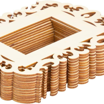 Ανεπεξέργαστη ξύλινη διακοσμητική κορνίζα φωτογραφίας για χειροτεχνίες — Midsummer, ξύλο Poplar, μοντέρνος απλός στυλ, κατάλληλη για Χριστουγέννα και Ημέρα του Αγίου Βαλεντίνου