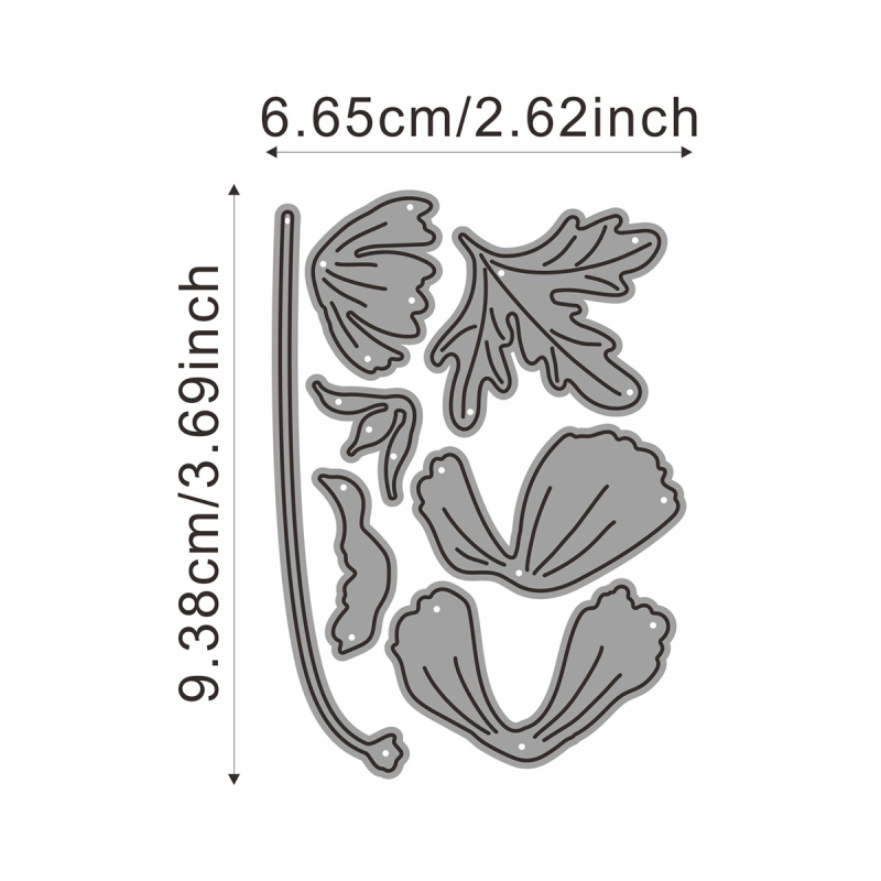 Vágó matrica scrapbookinghoz — Fém, Gravírozás, Otthoni használatra, PP zacskóban csomagolva
