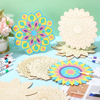 Σετ ζωγραφικής μάνταλας και χειροτεχνίας, 10 τεμάχια, ξύλο Boxwood, μοντέρνο και απλό στυλ