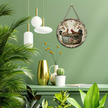 Ξύλινο κρεμαστό διακοσμητικό με στρογγυλό λογότυπο για πινακίδα πόρτας – Halloween διακόσμηση