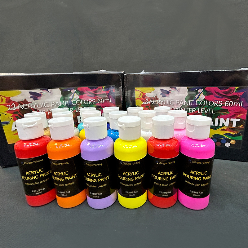 Qingyi akriliniai pigmentai – greitai džiūstantys skystieji pigmentai, dėžutėje, neimportuoti, IP neautorizuota