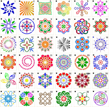 Mandala шаблон за рисуване – PET материал, лицензионна частна марка, IP разрешение: Не, Внос: Не