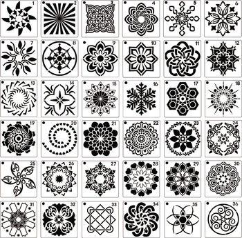 Mandala шаблон за рисуване – PET материал, лицензионна частна марка, IP разрешение: Не, Внос: Не