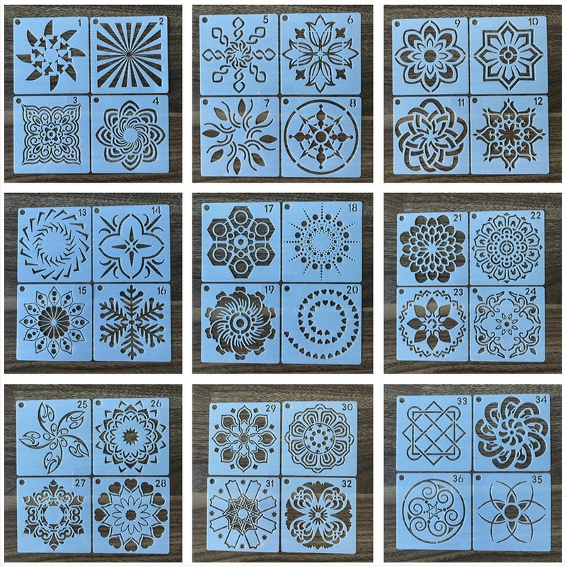 Mandala шаблон за рисуване – PET материал, лицензионна частна марка, IP разрешение: Не, Внос: Не