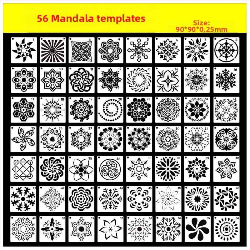 Mandala шаблон за рисуване – PET материал, лицензионна частна марка, IP разрешение: Не, Внос: Не