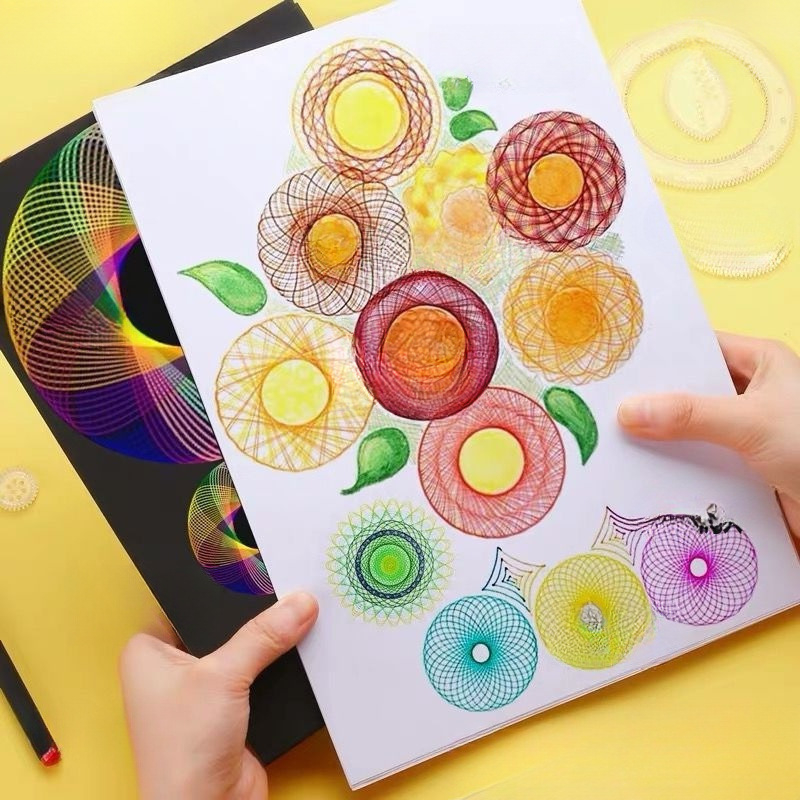 Bērniem paredzēts lineālu komplekts ar zīmēšanas šabloniem, plastmasas, modelis 65448, preces kods 5dygpbkk