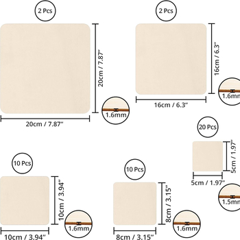 Αδούλευτο τετράγωνο φέτα από ξύλο για DIY τέχνη — φλαμουριά από ξύλο, μοντέρνο μινιμαλιστικό στυλ, κατάλληλο για οικιακή διακόσμηση