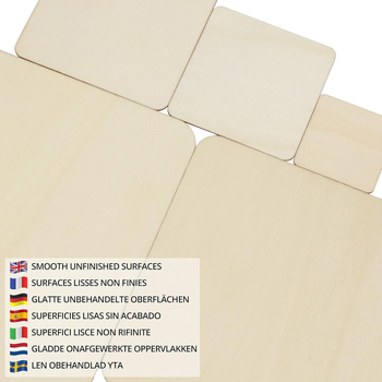 Αδούλευτο τετράγωνο φέτα από ξύλο για DIY τέχνη — φλαμουριά από ξύλο, μοντέρνο μινιμαλιστικό στυλ, κατάλληλο για οικιακή διακόσμηση