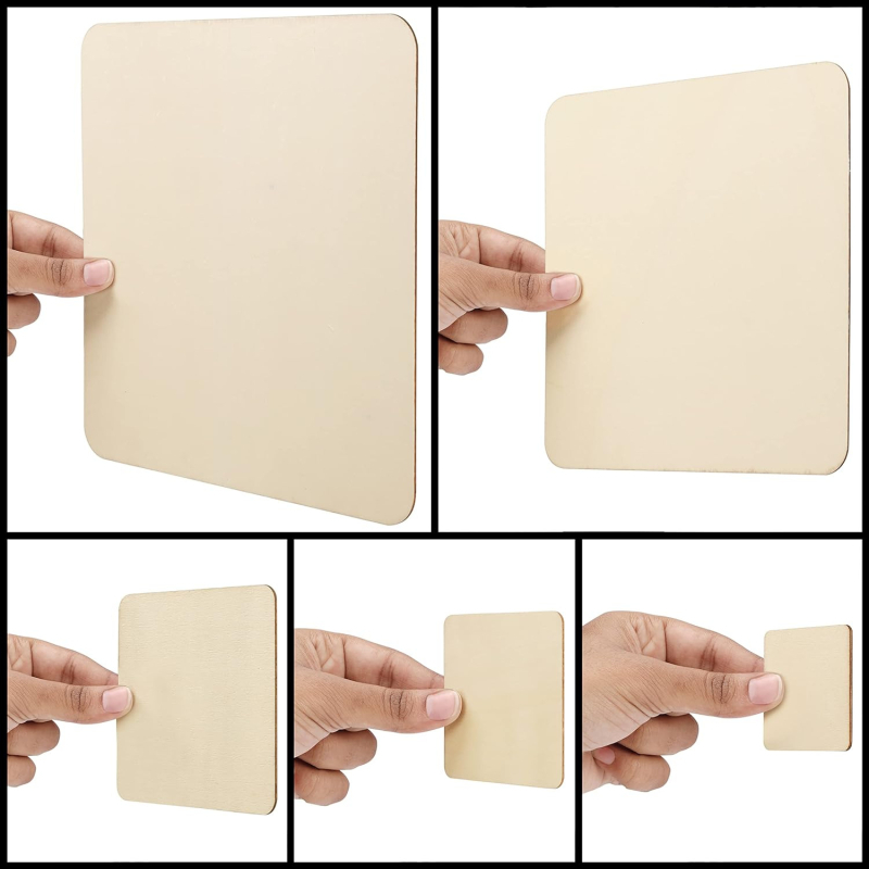 Felie pătrată de lemn nefinisată pentru DIY artă — lemn de plop, stil modern minimalist, potrivit pentru decorul casei